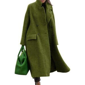 Women Oversized Long Winter Coats Warm Green